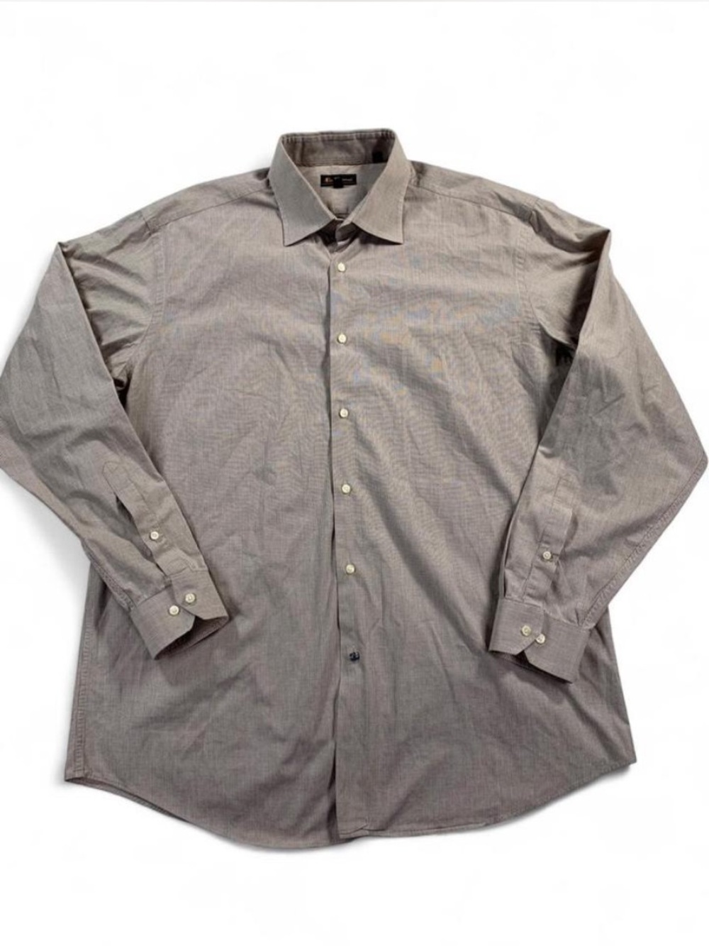 Ben Sherman Men's Long-Sleeve Dress Shirt in Brown/ Mauve Size XL 17 34-35